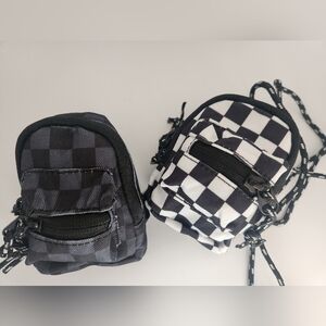 Kids- Mini Checkered Backpack with Crossbody Strap